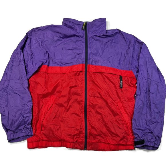 Patagonia Windbreaker Jacket Womens Medium Purple Red Capilene Vintage Full Zip - Picture 1 of 9